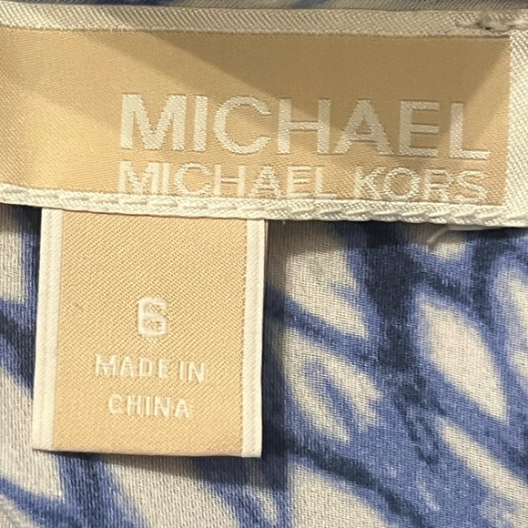 Michael Michael Kors Blue and White Ombre Tunic Blouse 6 Silver Logo - Picture 7 of 9